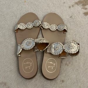 Jack Rogers Platinum Lauren Sandals 8